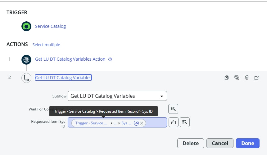 Help with Workflow + Subflows + Catalog Variables ServiceNow